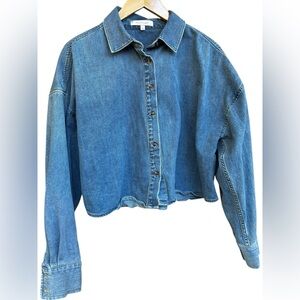 Favorite Daughter Ex-Boyfriend Denim Shirt Cropped Medium